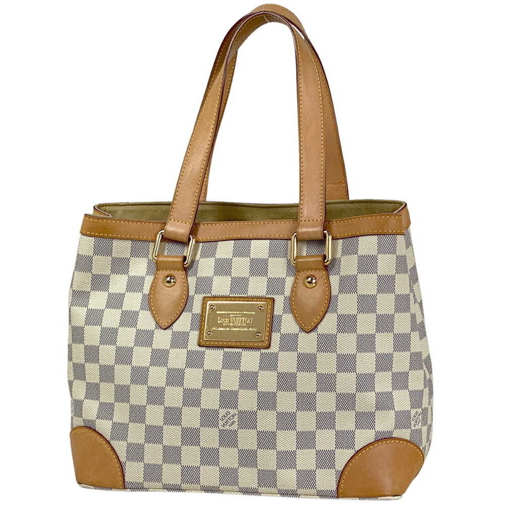Louis Vuitton Hampstead Tote Bag Damier Azur White